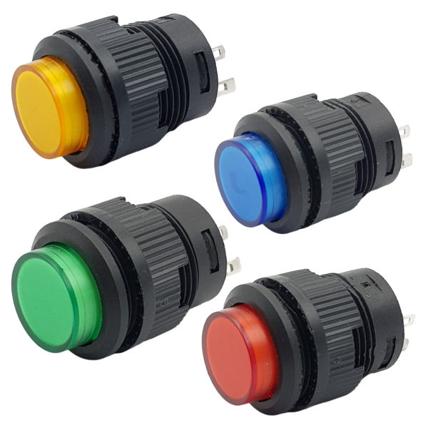 Nút nhấn nhả, nhấn giữ có đèn R16 503 16mm 3A 250v