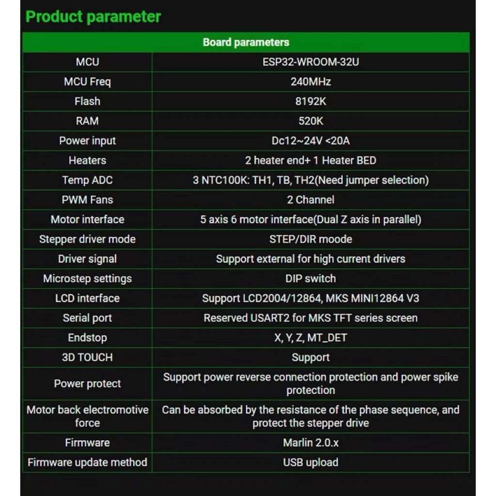 Board mạch chính máy In 3D MKS TinyBee ESP32 WIFI