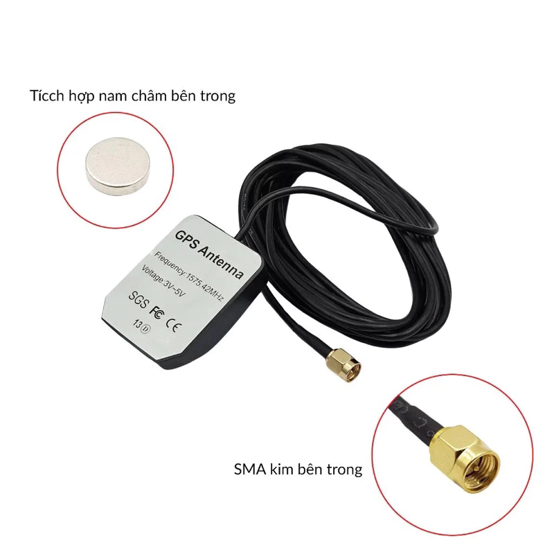 Anten GPS 1575.42Mhz SMA Dài 1.5m