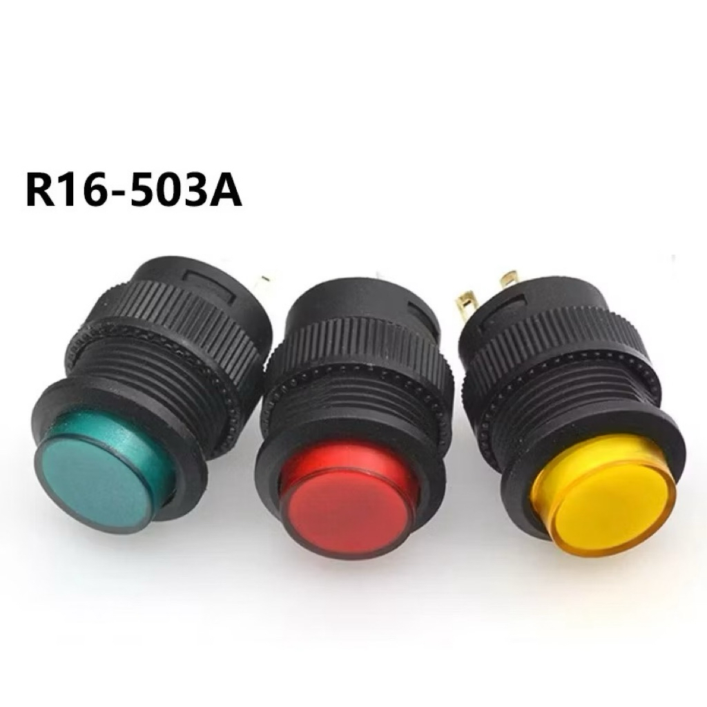 Nút nhấn nhả R16-503 Công tắc 3A/250V lỗ 16MM