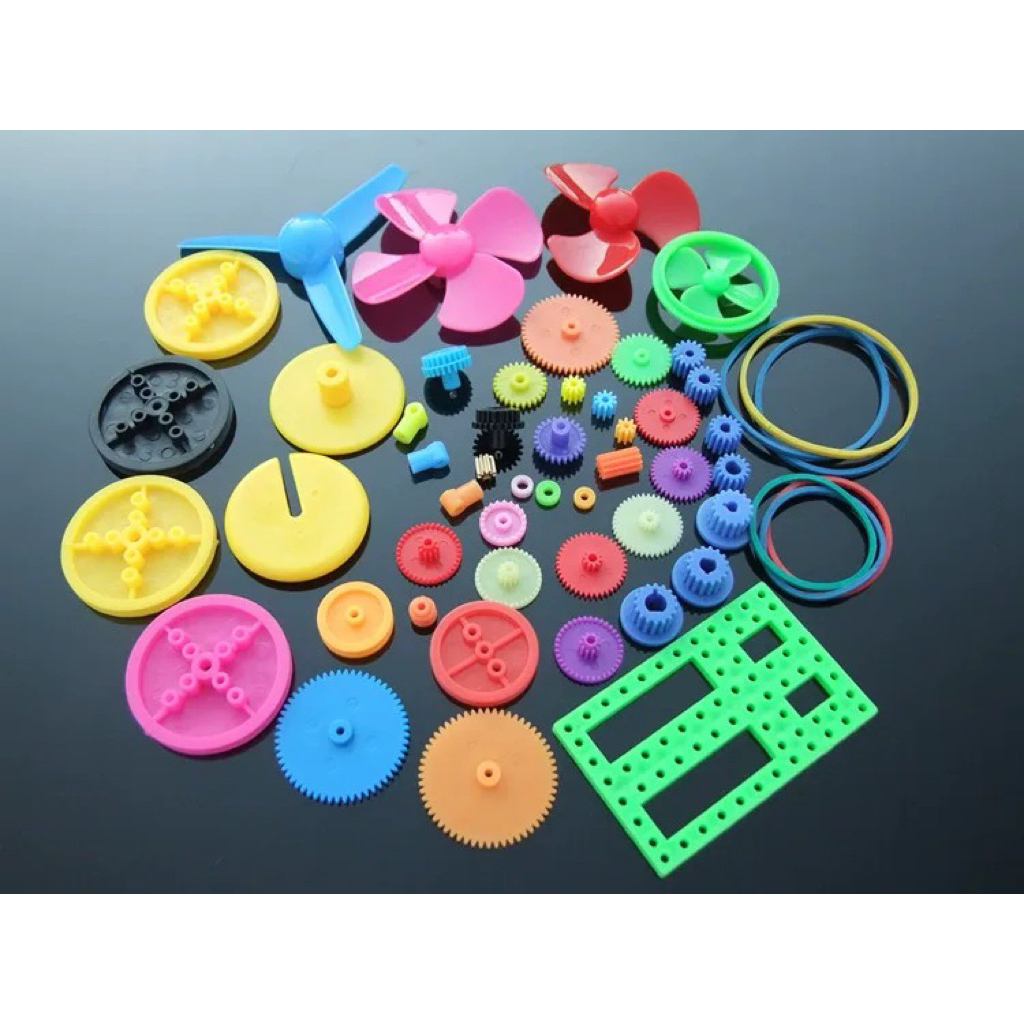Bộ bánh răng / cánh quạt nhiều màu sắc 55 chi tiết