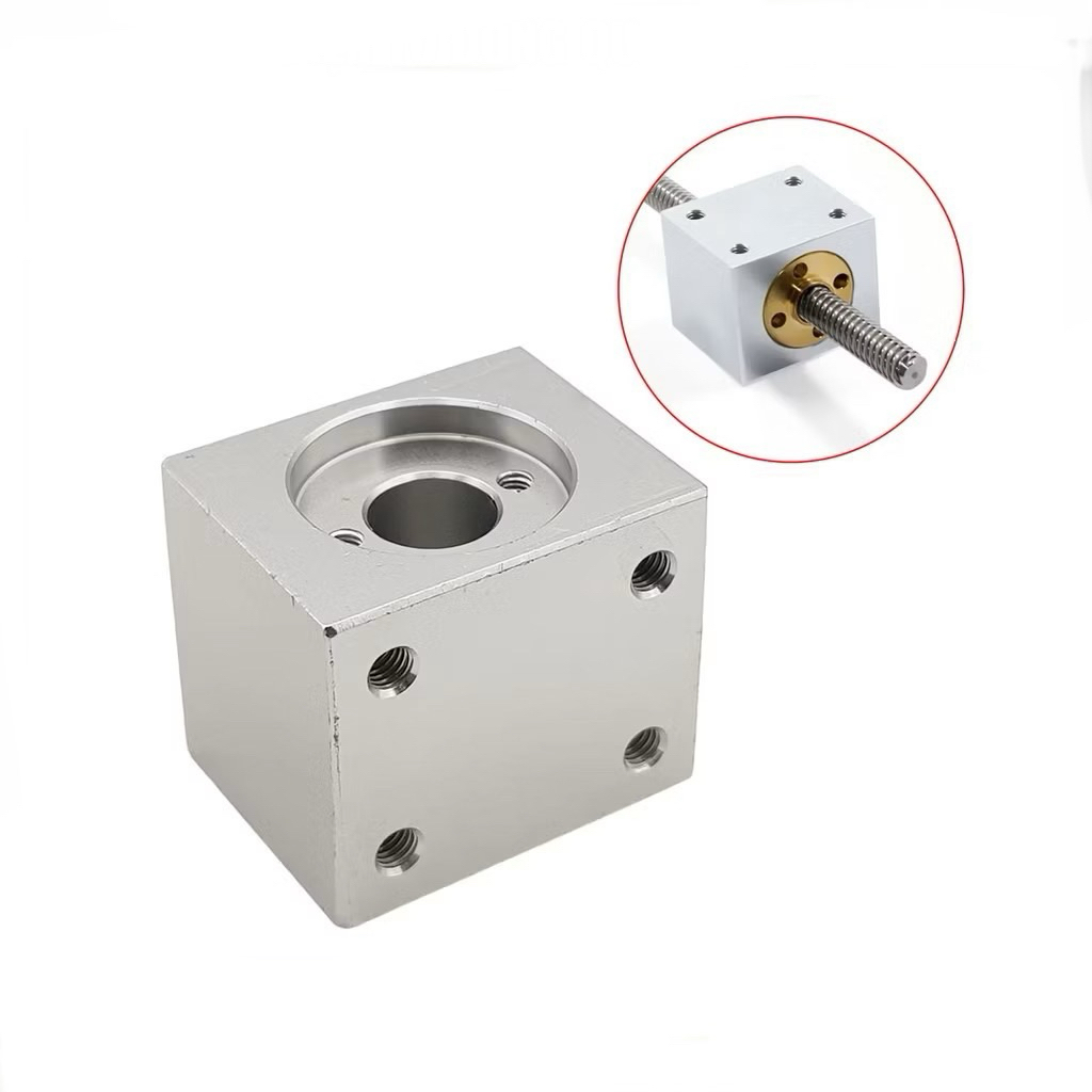 Gối đỡ Đai ốc Vitme T8 nhôm vuông tạo chuyển động tịnh tiến máy in 3D , máy CNC