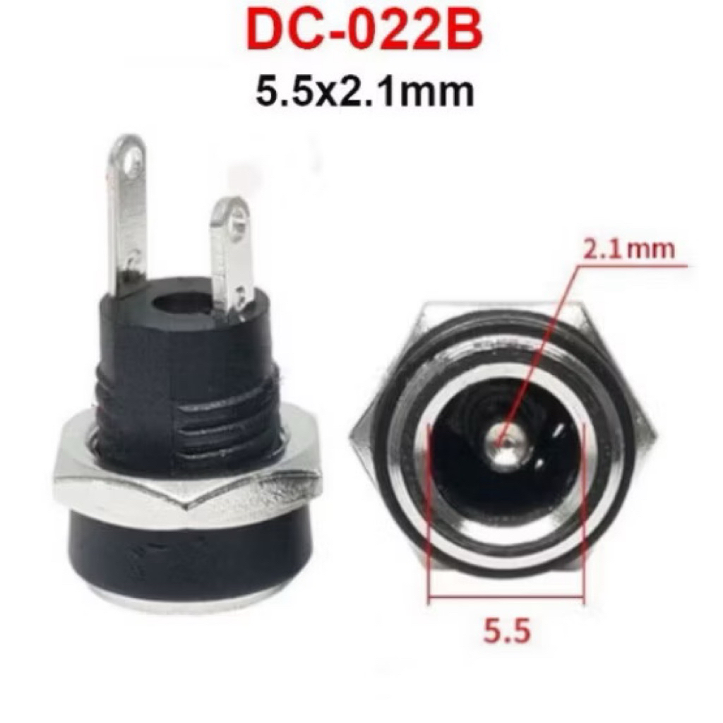 Jack nguồn DC - 022B  5.5x2.1mm / 5.5x2.5mm