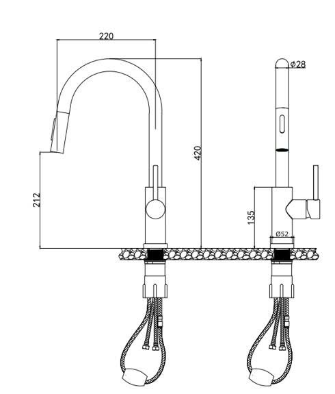 Vòi rửa chén Malloca K1719SS