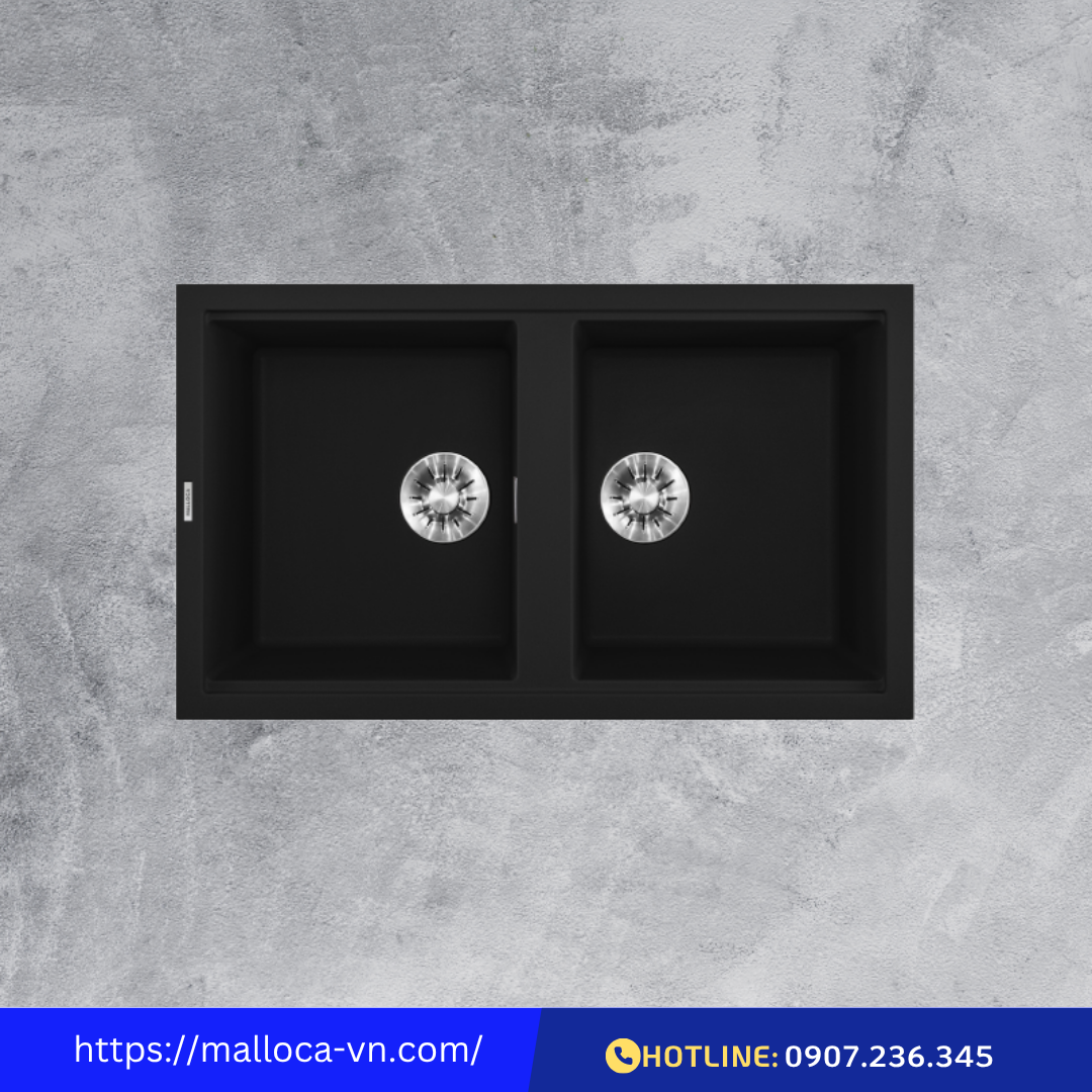 Chậu rửa đá Granite Nano Black Malloca K-45086