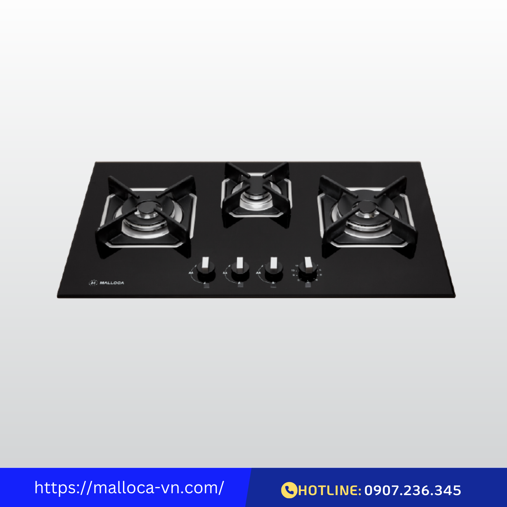 Bếp gas âm 3 gas Malloca AS-9603B