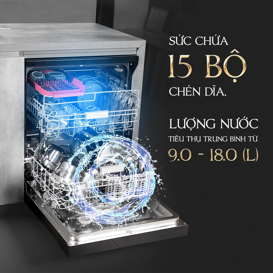 Máy rửa chén Mallloca MDW15-5035TD