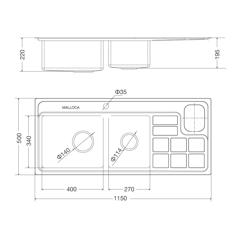 Chậu rửa chén Malloca MS 8817 N