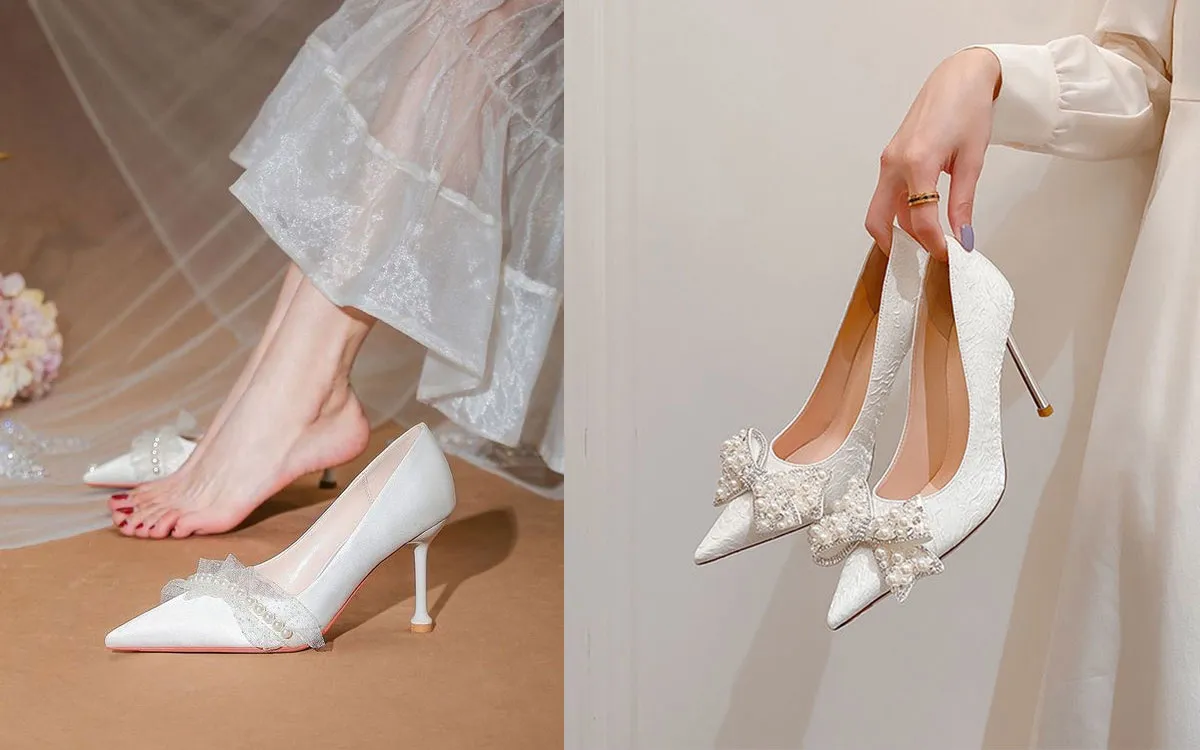 Top 10 giày cao gót màu trắng dễ đeo, tôn dáng, hợp nhiều phong cách