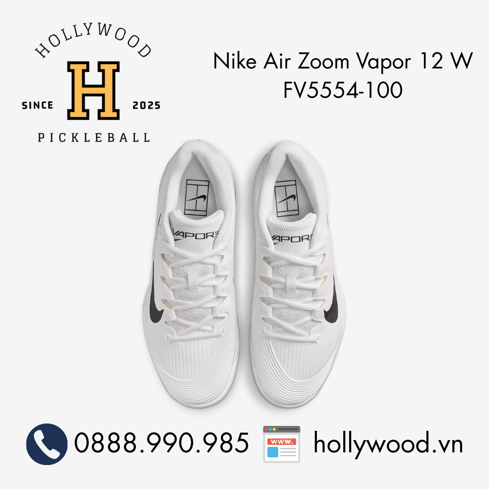 Giày Tennis Pickleball Nike Air Zoom Vapor 12 W FV5554-100