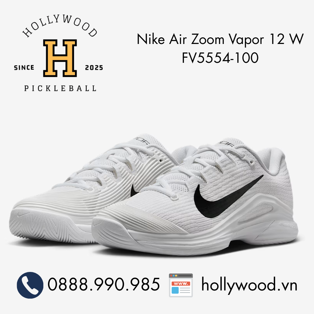 Giày Tennis Pickleball Nike Air Zoom Vapor 12 W FV5554-100