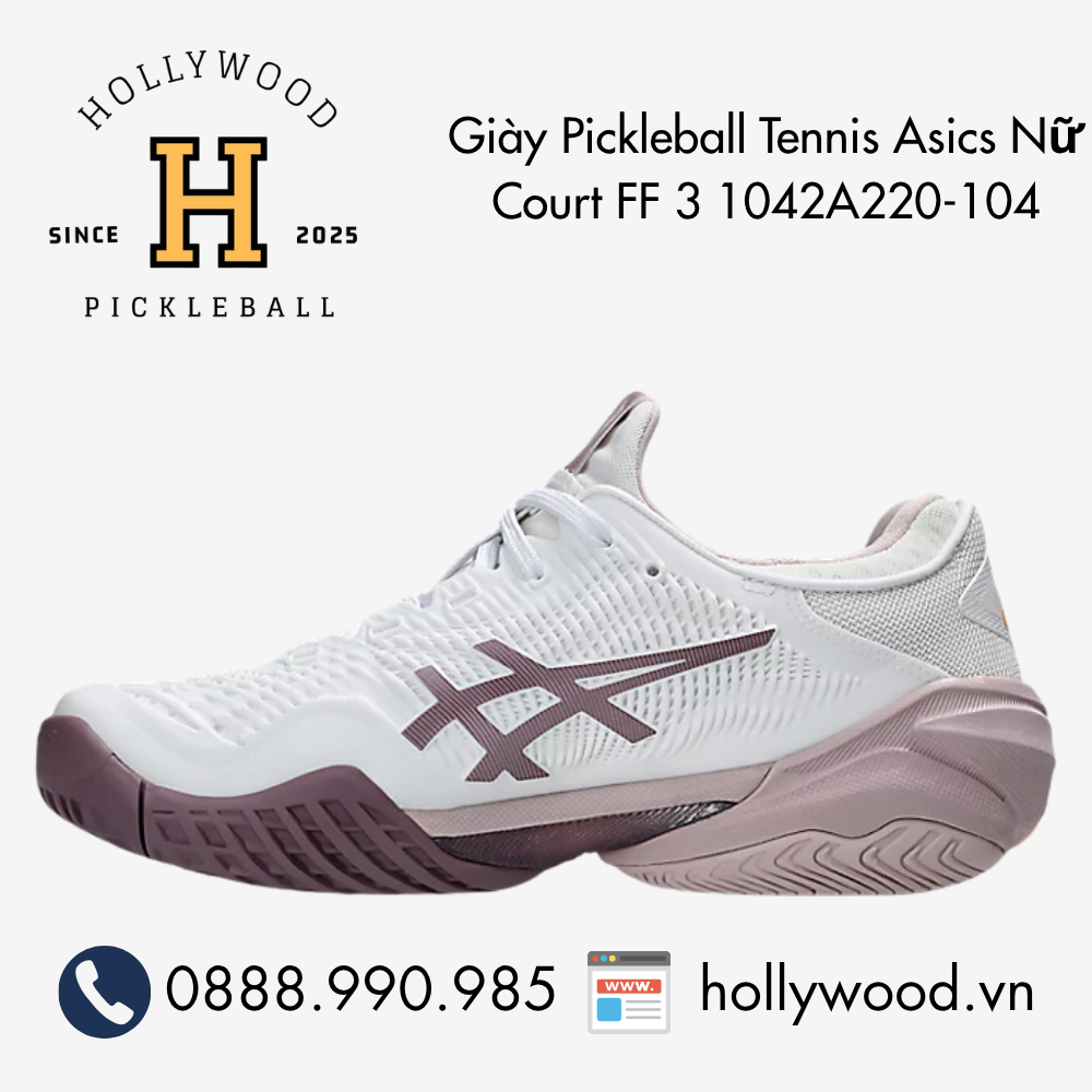 Giày Tennis Pickleball Asics Nữ Court FF 3 1042A220-104