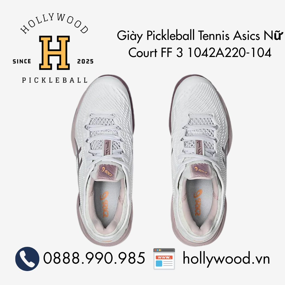 Giày Tennis Pickleball Asics Nữ Court FF 3 1042A220-104