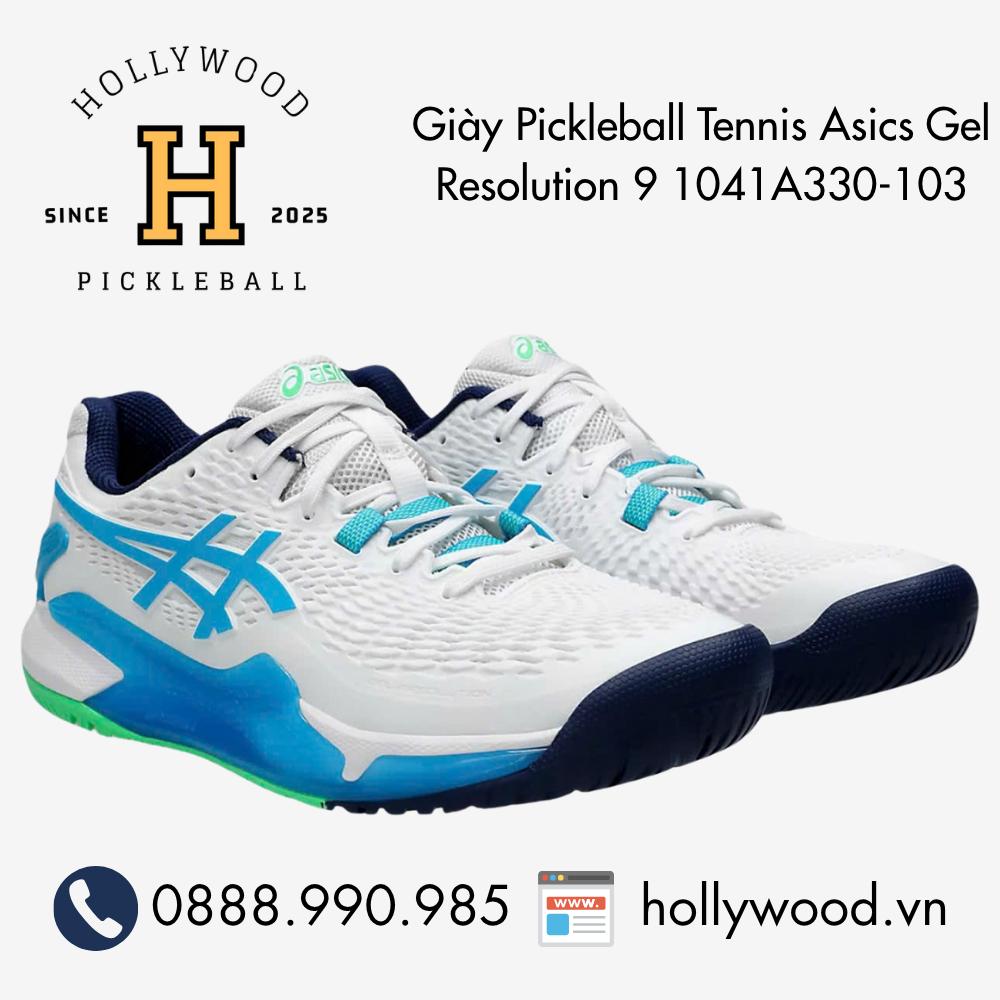 Giày Tennis Pickleball Asics Gel Resolution 9 1041A330-103