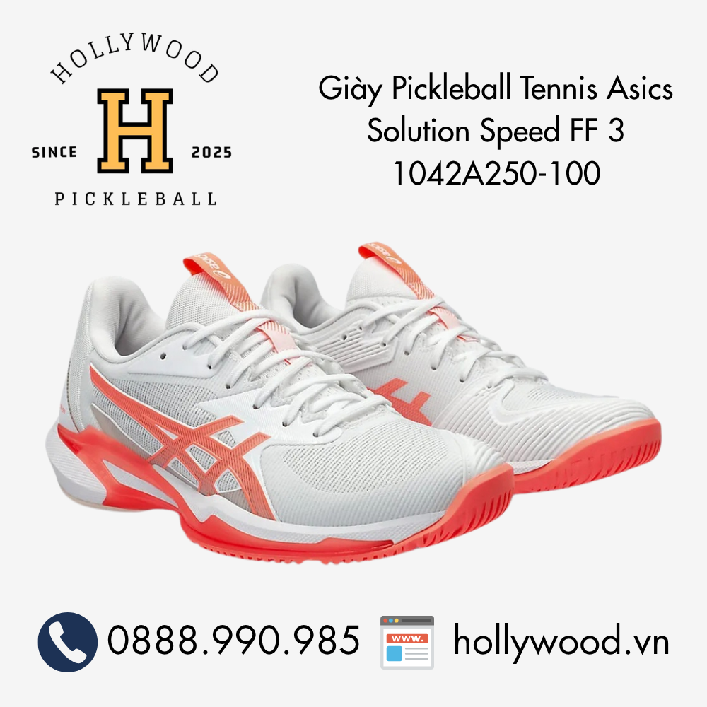Giày Tennis Pickleball Asics Solution Speed FF 3 1042A250-100