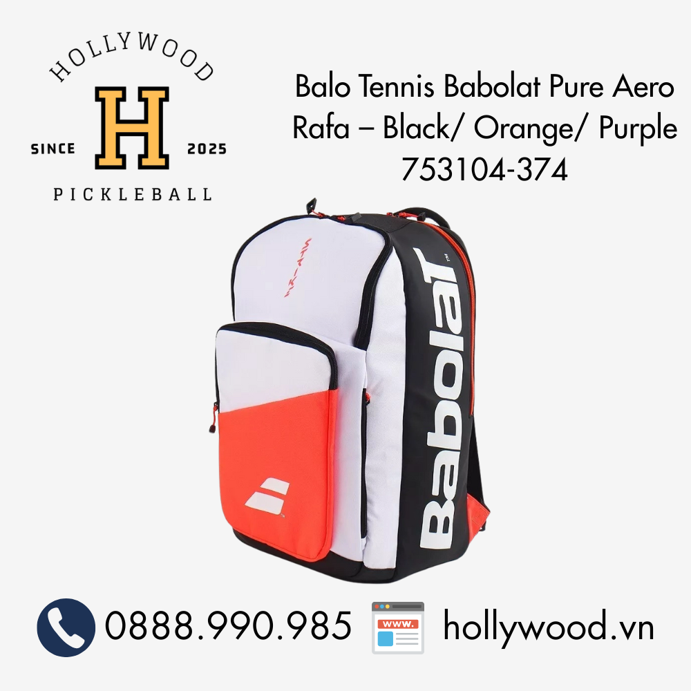 Balo Tennis Babolat Pure Aero Rafa – Black/ Orange/ Purple 753104-374