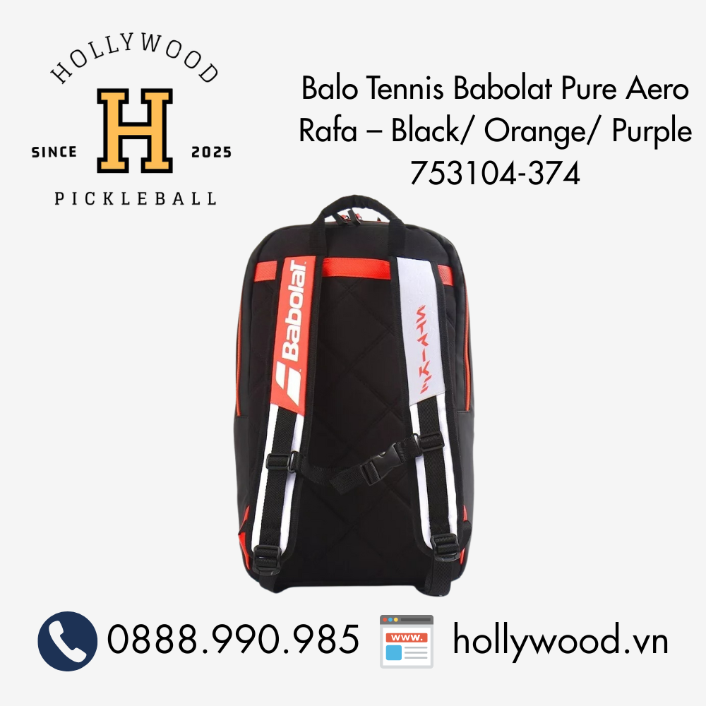 Balo Tennis Babolat Pure Aero Rafa – Black/ Orange/ Purple 753104-374