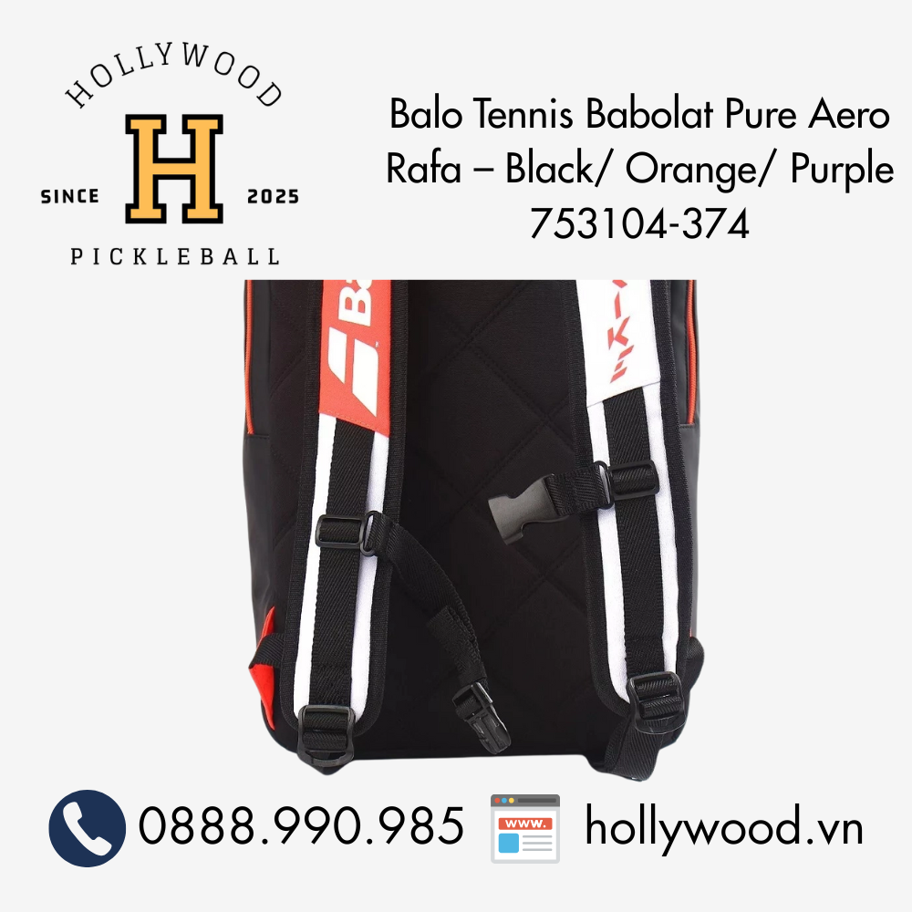 Balo Tennis Babolat Pure Aero Rafa – Black/ Orange/ Purple 753104-374