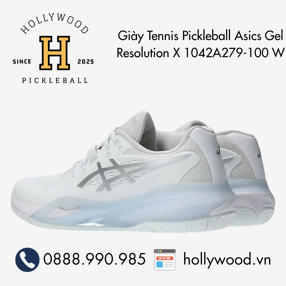 Giày Tennis Pickleball Asics Gel Resolution X 1042A279-100 W