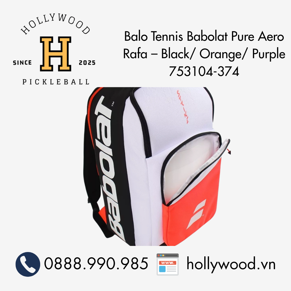 Balo Tennis Babolat Pure Aero Rafa – Black/ Orange/ Purple 753104-374