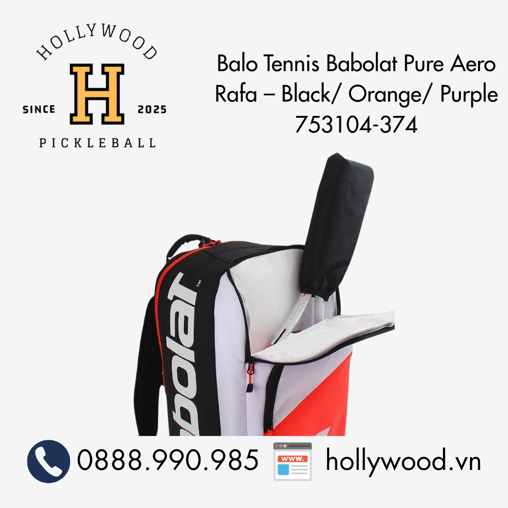 Balo Tennis Babolat Pure Aero Rafa – Black/ Orange/ Purple 753104-374