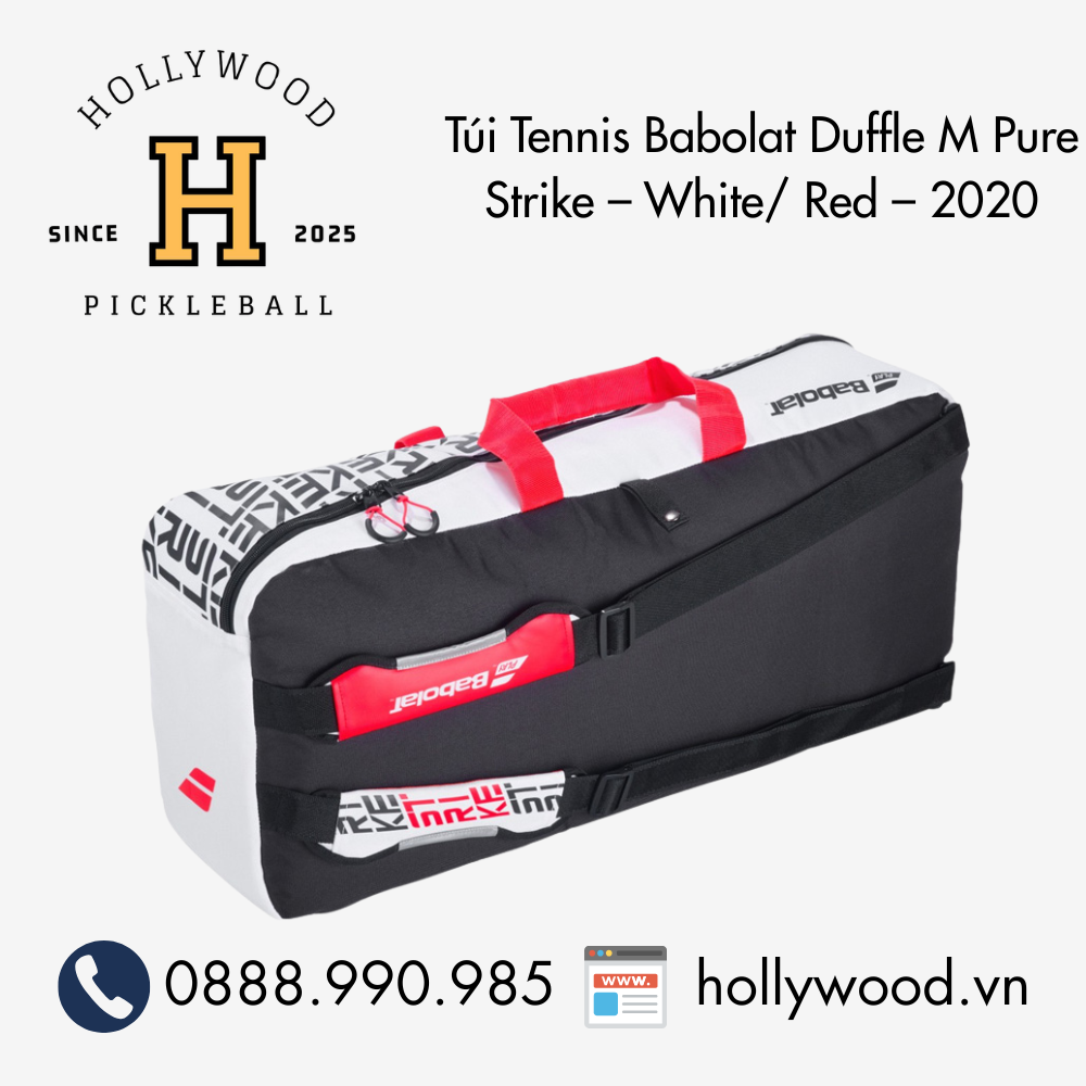 Túi Tennis Babolat Duffle M Pure Strike – White/ Red – 2020