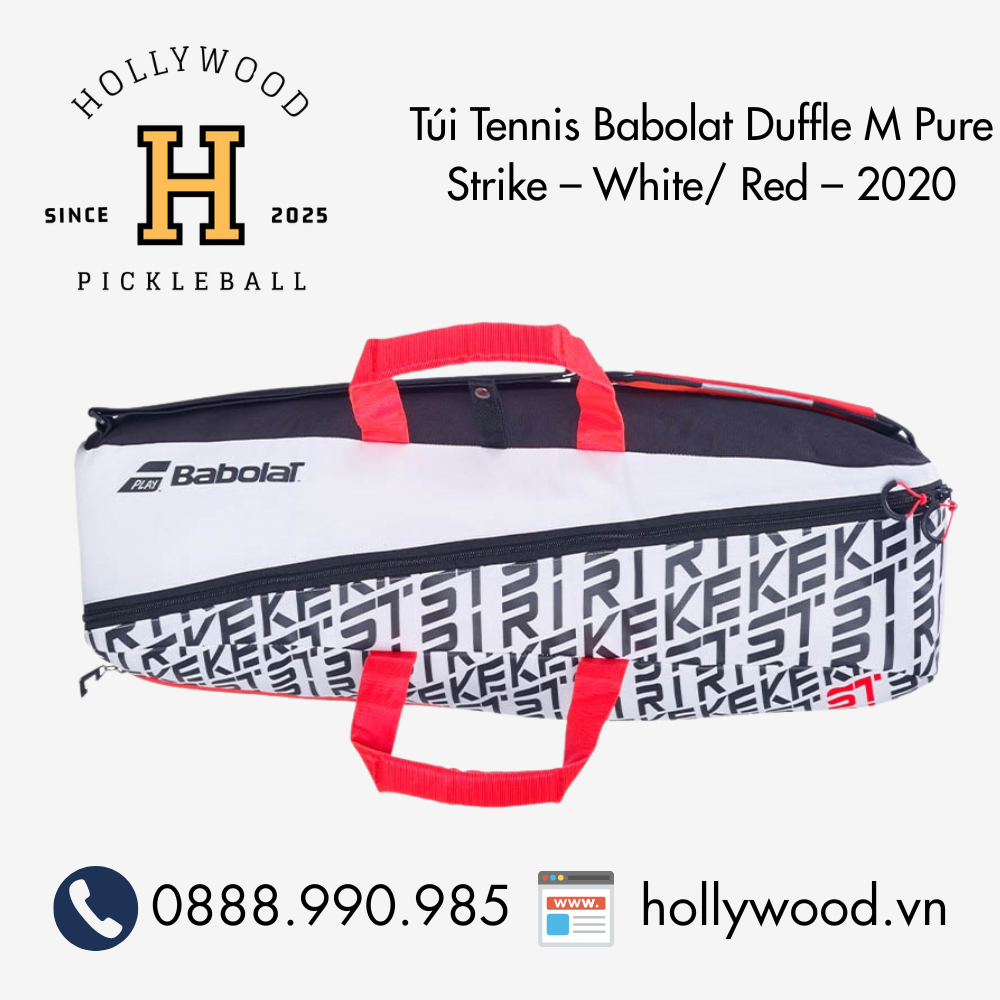 Túi Tennis Babolat Duffle M Pure Strike – White/ Red – 2020