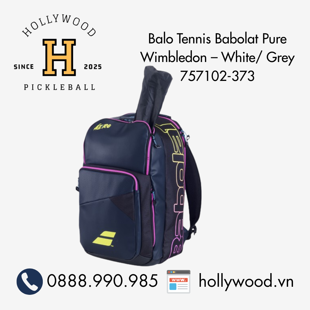Balo Tennis Babolat Pure Wimbledon – White/ Grey 757102-373