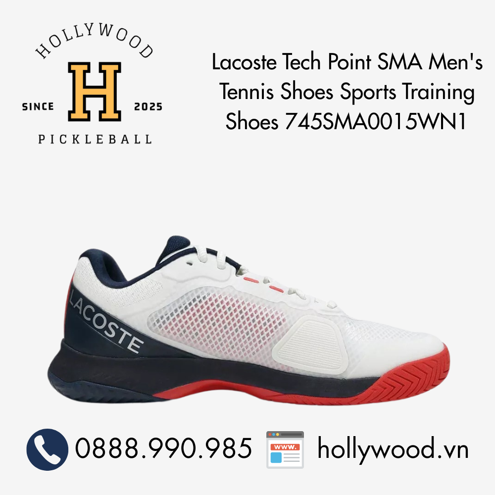 Giày Tennis Nam Lacoste Tech Point SMA Men's Tennis Shoes Sports Training Shoes 745SMA0015WN1