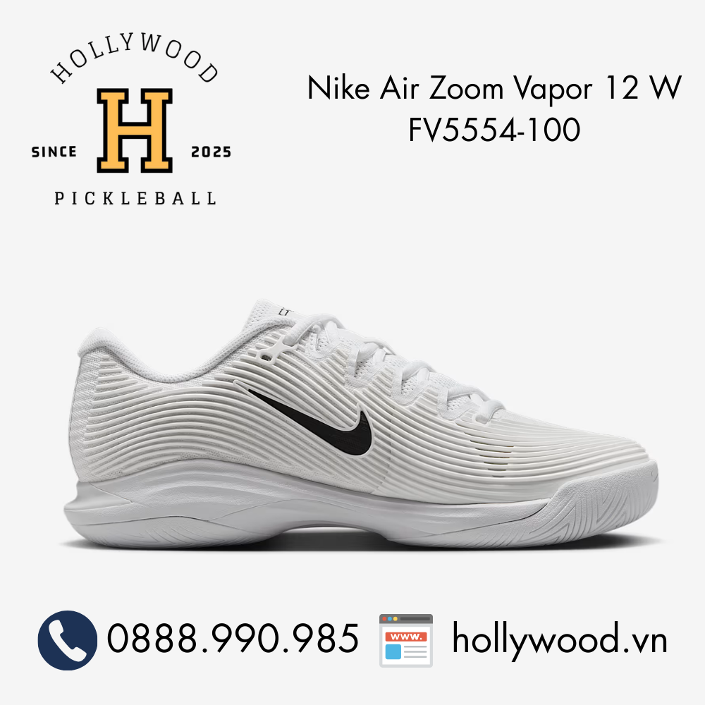 Giày Tennis Pickleball Nike Air Zoom Vapor 12 W FV5554-100
