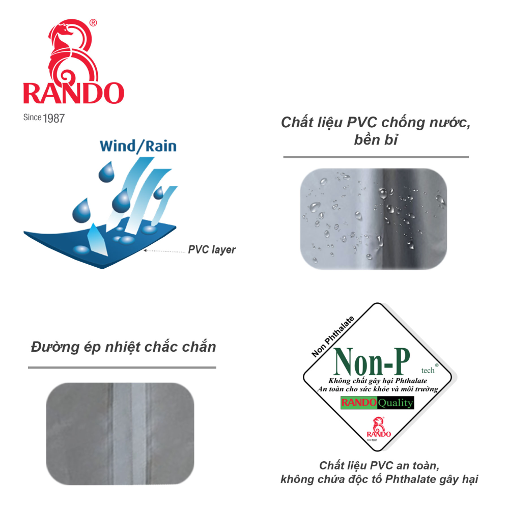 ÁO MƯA PONCHO ENCIR PVC 0.17