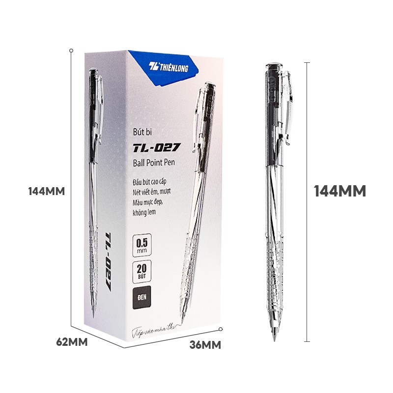 VP_Bút bi TL-027 đen H20 (360độ)