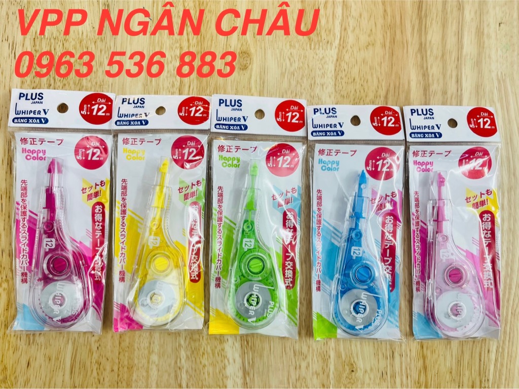 BĂNG XÓA V 5MM X12M MÀU HỒNG