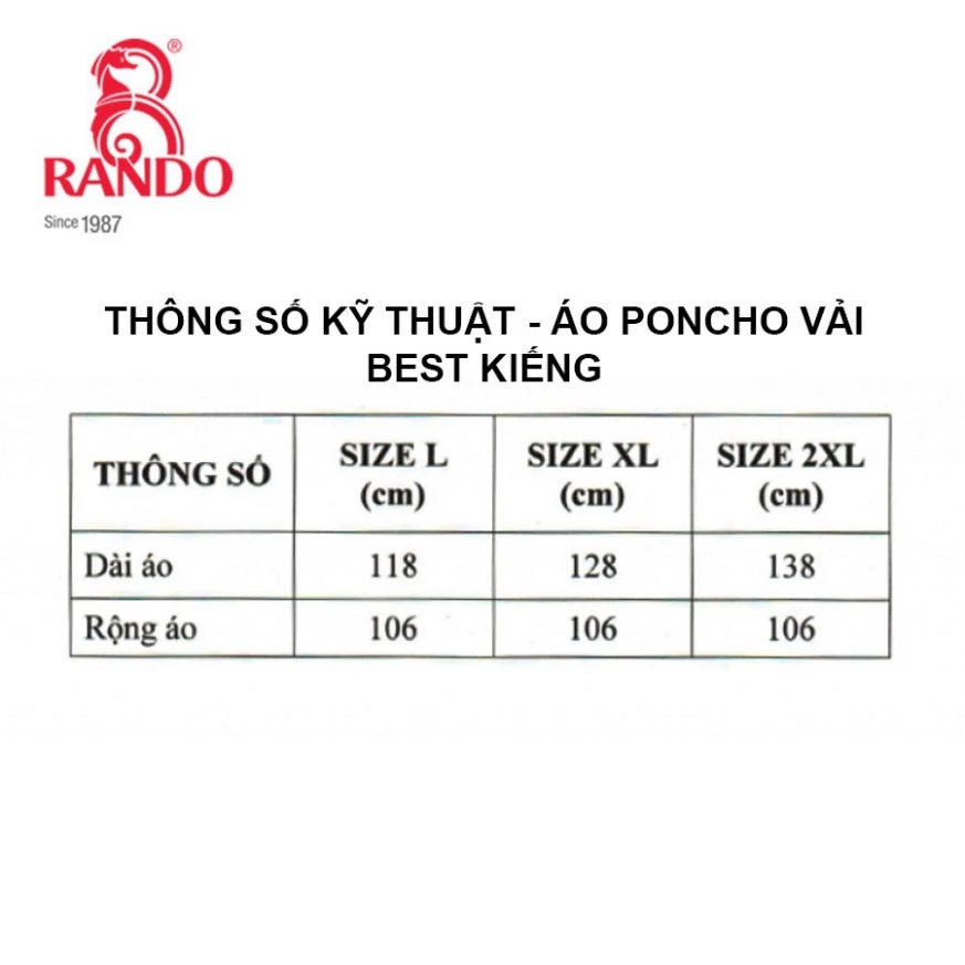 Áo mưa Poncho Vải BEST có kiếng