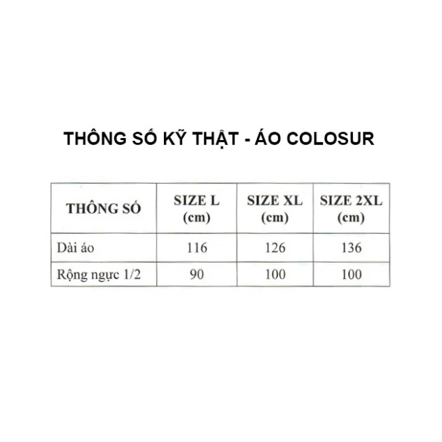 Áo Mưa Áo Colosur