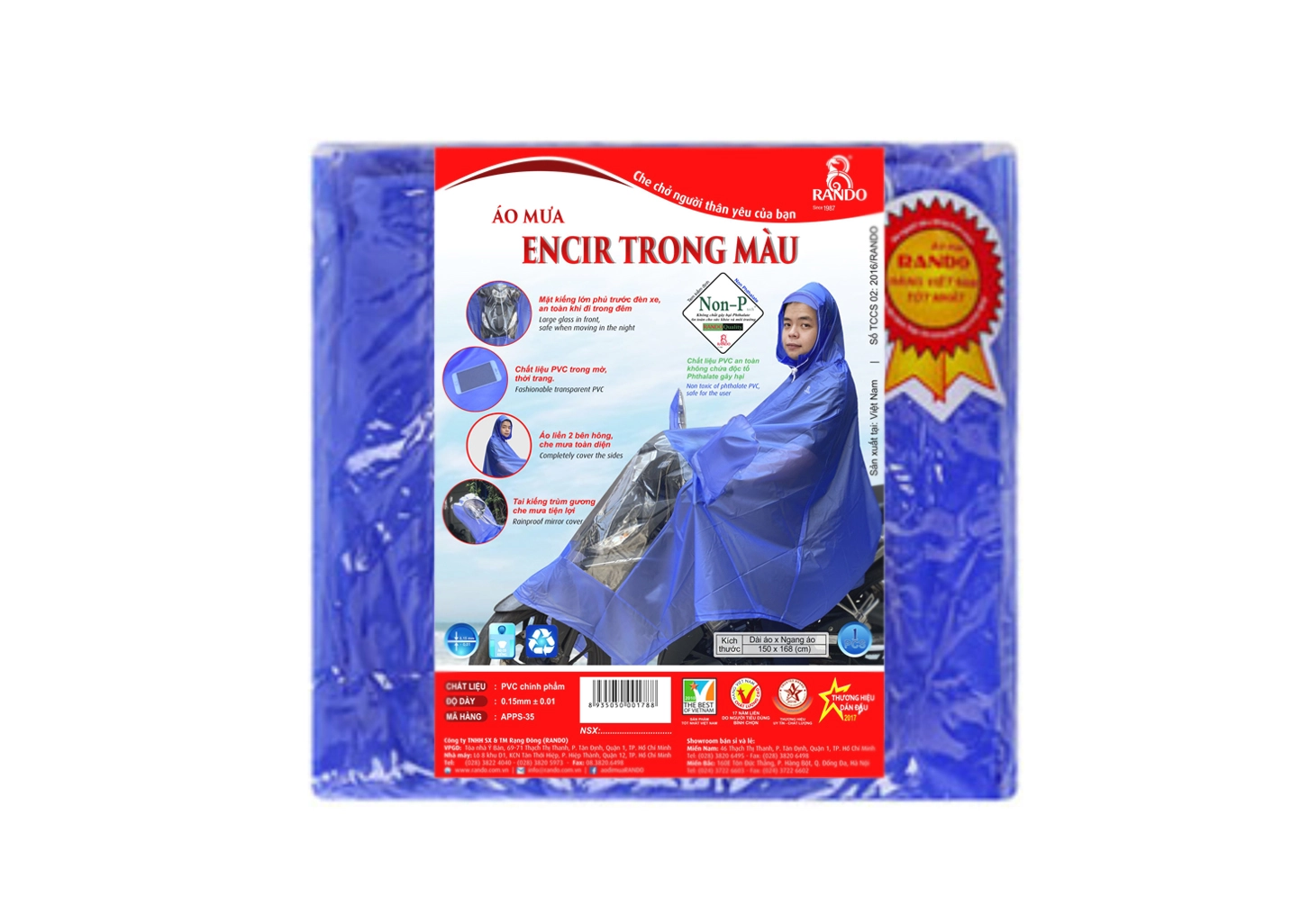 Áo mưa Encir nhựa trong