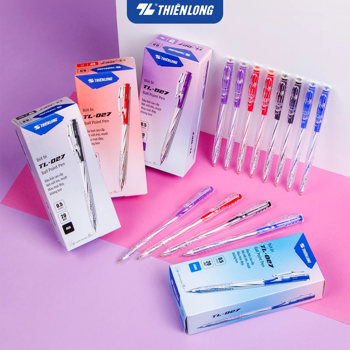 BÚT BI THIÊN LONG TL027 MỰC XANH