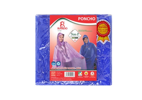 🌧️ ÁO MƯA PONCHO CỔ RÙA TRONG MÀU – APPC-07