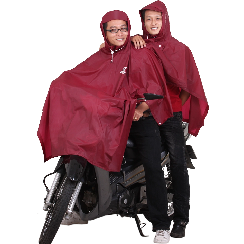 Áo mưa Poncho 2 nón màu