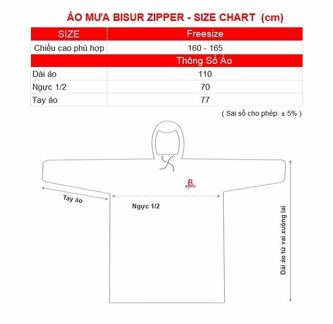 ÁO MƯA BISUR ZIPPER