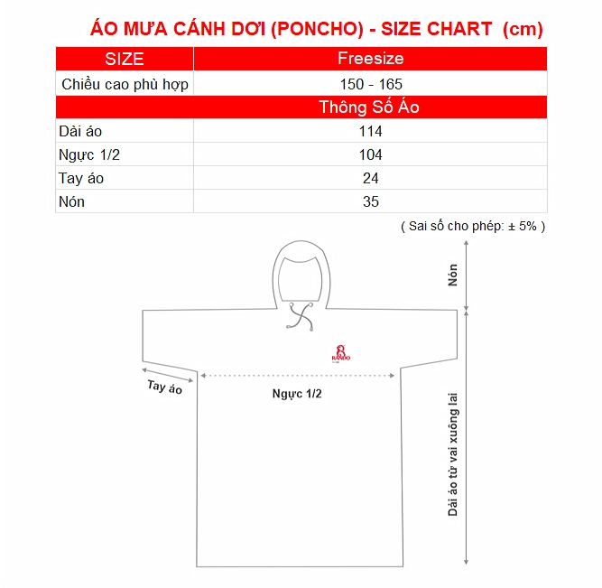 🌧️ ÁO MƯA PONCHO CỔ RÙA TRONG MÀU – APPC-07