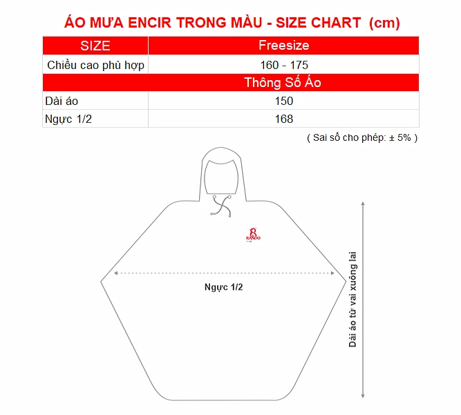 Áo mưa Encir nhựa trong