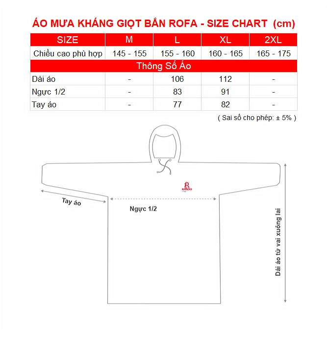 Áo mưa Kháng Giọt Bắn ROFA