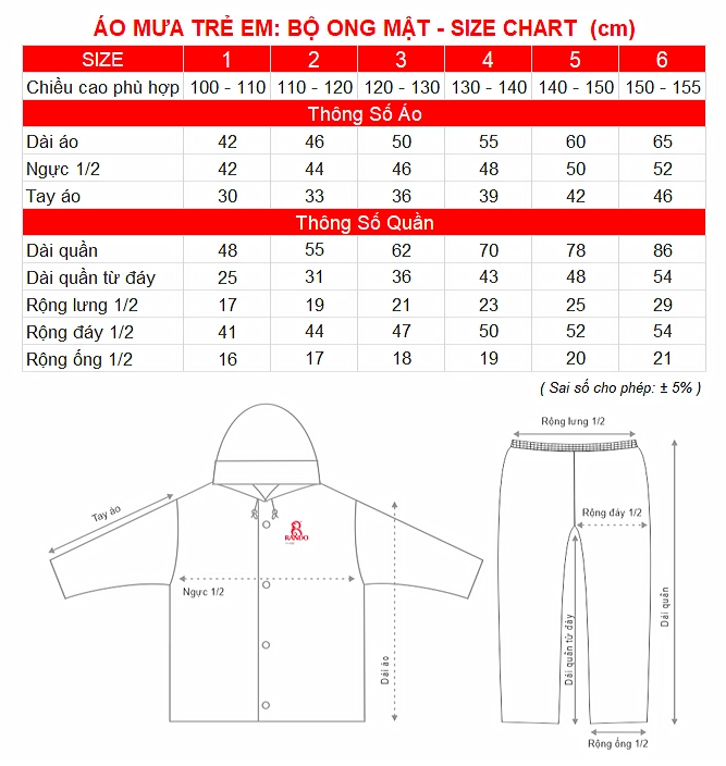 Áo mưa Bộ Ong Mật 1