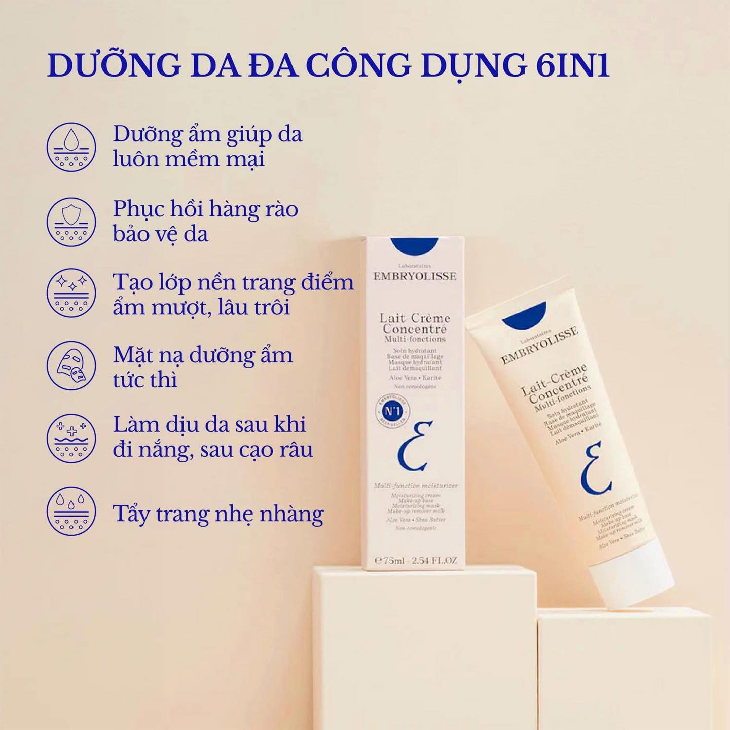 Sữa Dưỡng Ẩm Embryolisse Siêu Phục Hồi Da 30ml Lait-Crème Concentré