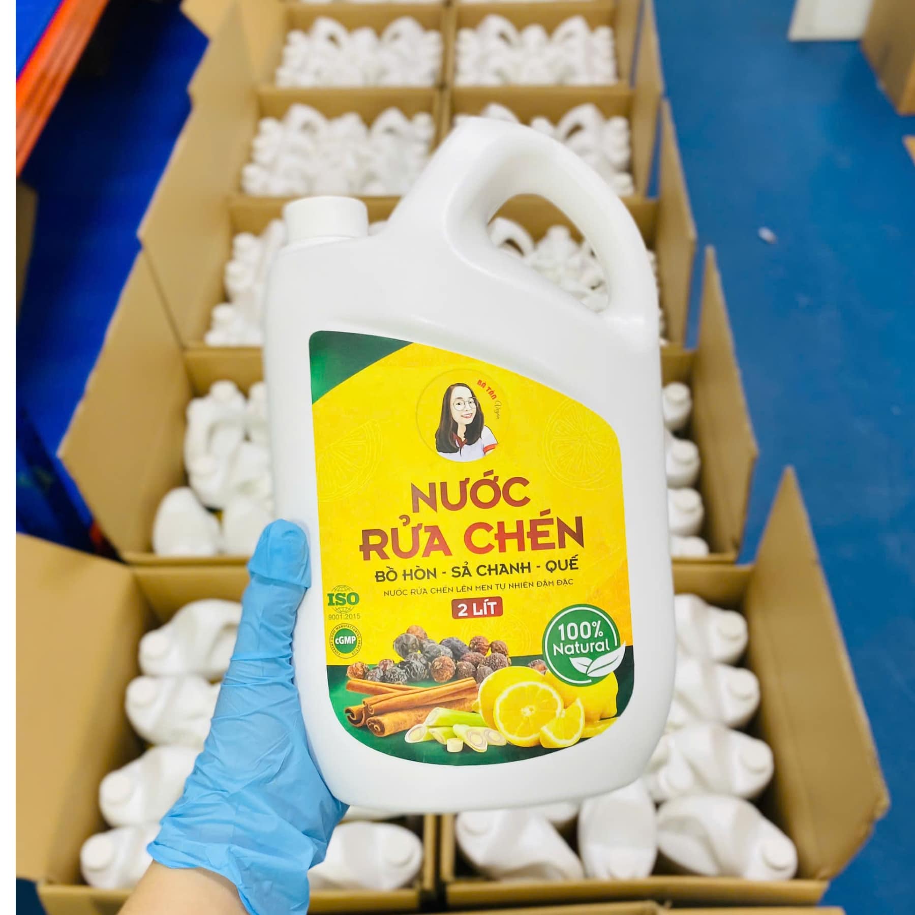 Nước Rửa Chén Bồ Hòn Sả Chanh Quế Đậm Đặc