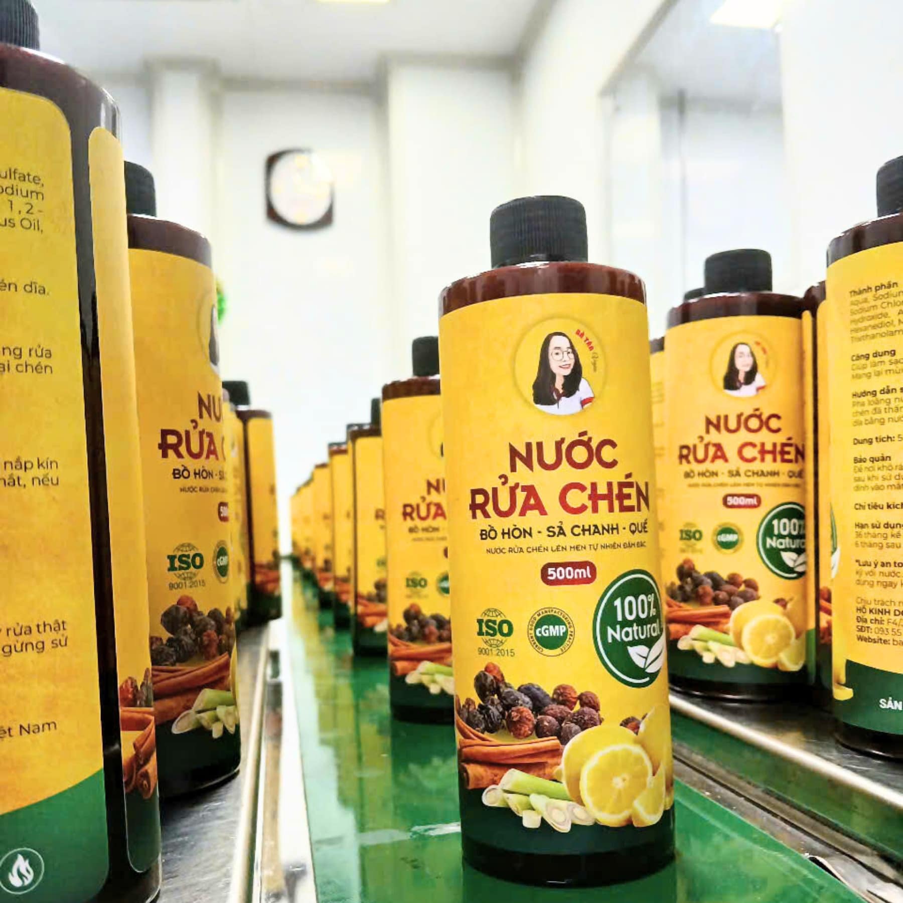 Nước Rửa Chén Bồ Hòn Sả Chanh Quế Đậm Đặc