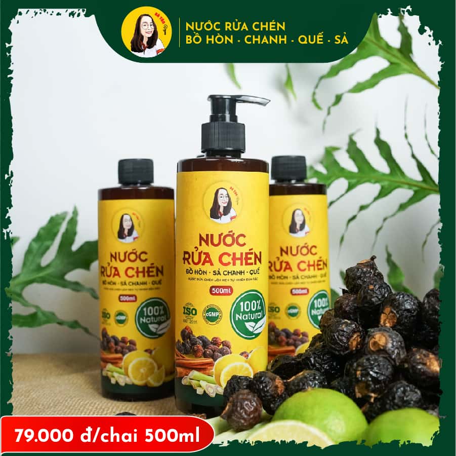 Nước Rửa Chén Bồ Hòn Sả Chanh Quế Đậm Đặc