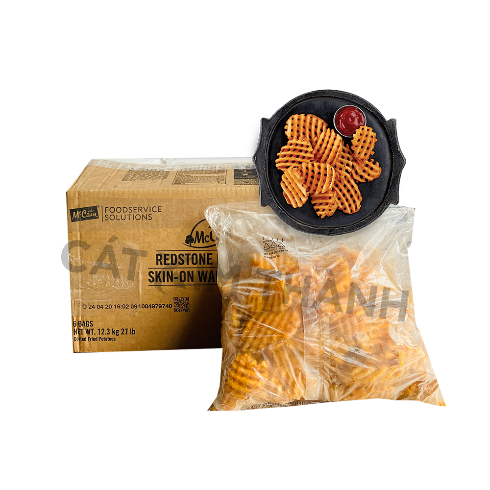 Khoai tây McCain waffle tẩm gia vị có vỏ gói 2.04kg
