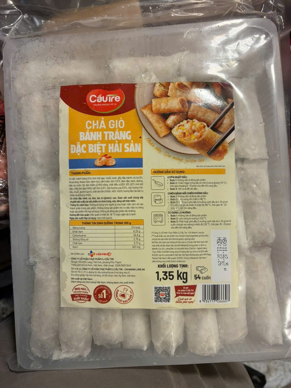 Chả Giò Bánh Tráng Đặc Biệt Hải Sản Cầu Tre gói 1,35kg